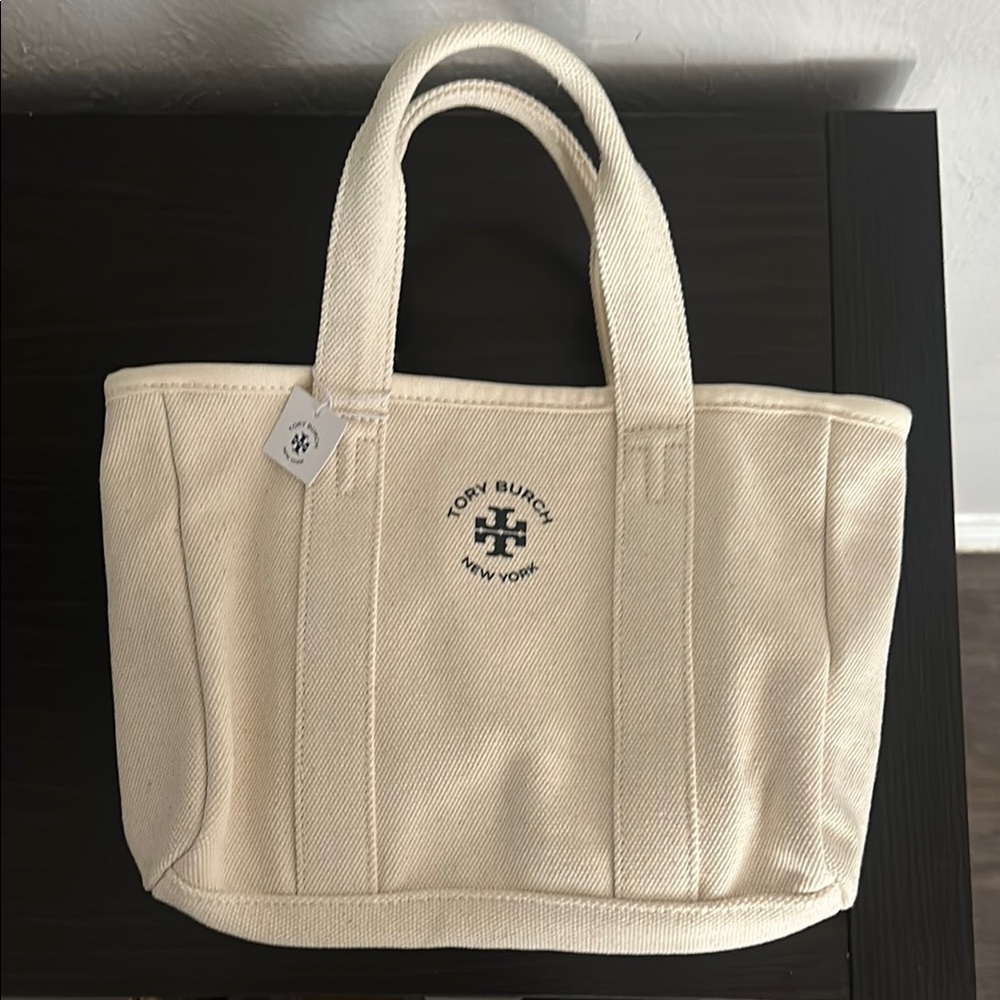 Tory Burch Ivory Canvas Tote